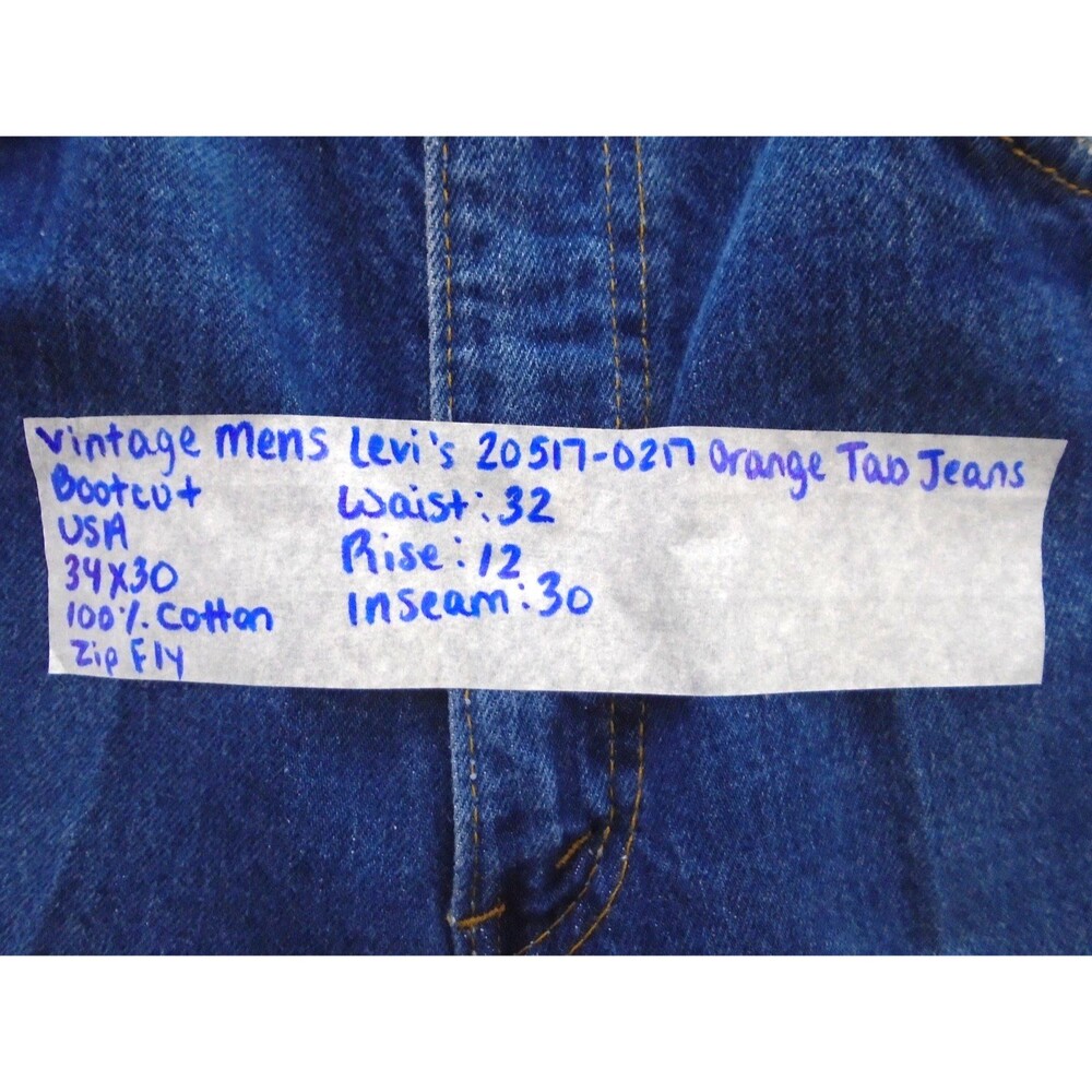 Vintage Levi's 517 1980's ORANGE TAB Men Bootcut Blue Jeans 34 (32x30) MADE USA - Picture 3 of 16